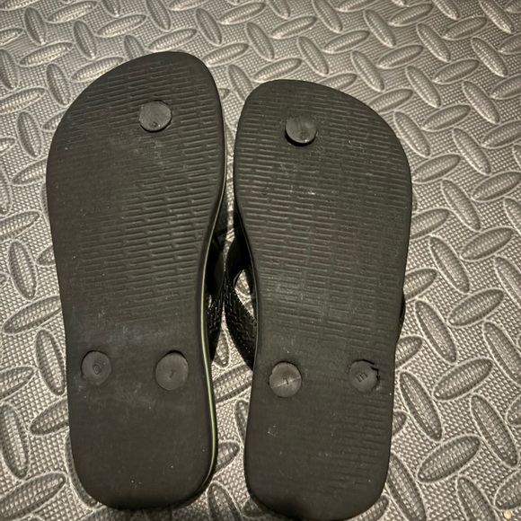 Havaianas Brazil Kids Black Flip Flop Sandals 13C/1Y Beach Pool Synthetic Rubber - Picture 4 of 5